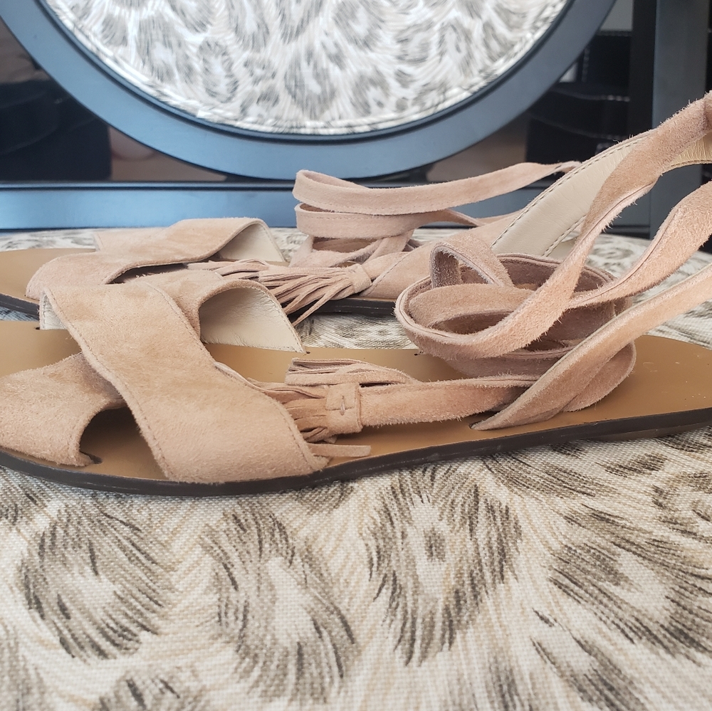 J.Crew Leather Crisscross Wrap sandal 8.5 - Picture 3 of 6